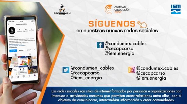 Condumex síguenos en nuestras nuevas redes sociales